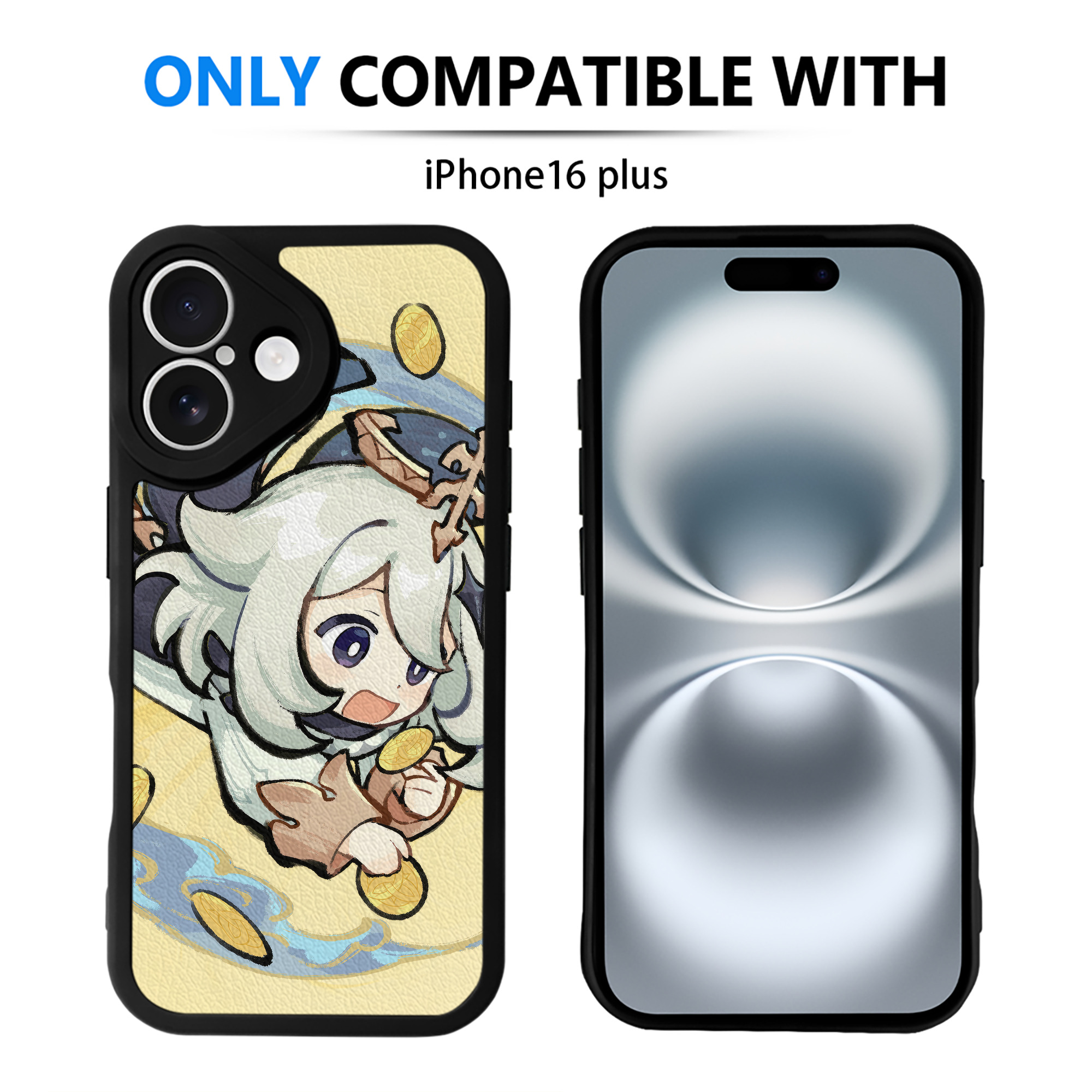 げんし神 genshin 【iPhone 16シリーズ対応】シリコンスマホケース（レザー調） 材質：シリコン